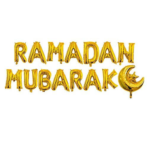 Ramadan Mubarak 16 Inch Gold Letter Balloons Muslim Balloons Ramadan Mubarak Balloons Birthday Ramadan Mubarak Banner Decoration Party Eid Decoration Supplies
