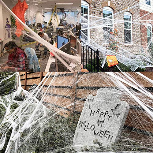 Spider Web Decoration Stretch Spider Web Halloween Party Props 1000 sqft 300g Spider Web for Halloween Web Yard Web Decor Cobwebs Home Props Decoration and Decor
