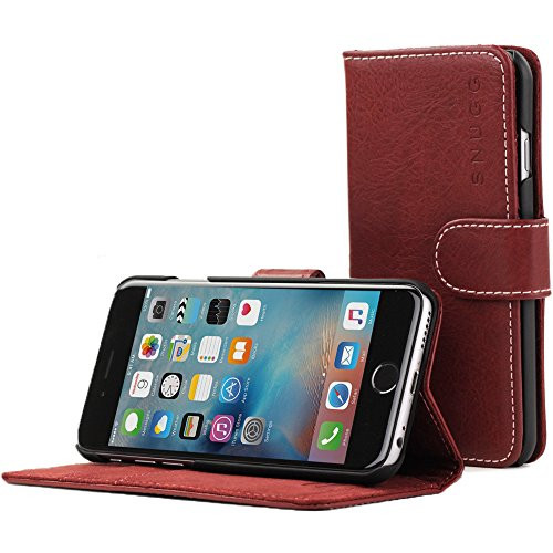 Snugg iPhone 6 and 6S Case, Dusty Cedar Red Leather Flip Case [Card Slots] Executive Apple iPhone 6 and 6S Wallet Case Cover and Stand - Legacy Series