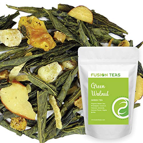 Green Walnut Green Tea With Pineapple Coconut Almonds  Maple  Gourmet Loose Leaf Sencha Tea  4 Oz Pouch Green Walnut Green Tea With Pineapple Coconut Almonds  Maple  Gourmet Loose Leaf Sencha Tea  4 Oz Pouch