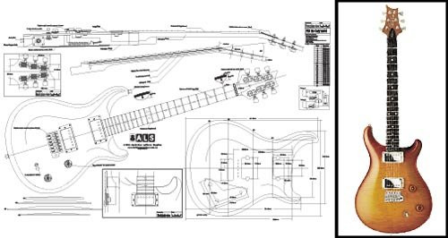Plan of PRS McCarty Electric Guitar  Full Scale Print