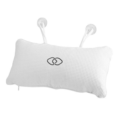 NonSlip Bathtub Spa Pillow  Bath Cushion Bath Pillows White  Spa Pillow with Suction CupsSupports Neck and Shouldersfor Hot Tub Home Spa Jacuzzi Bathtub Head Rest Comfortable  Soft