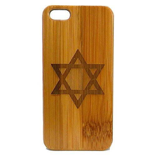 Star of David Case for iPhone 8 Plus  iMakeTheCase EcoFriendly Bamboo Wood Cover  Jewish Shield Hanukkah Gift