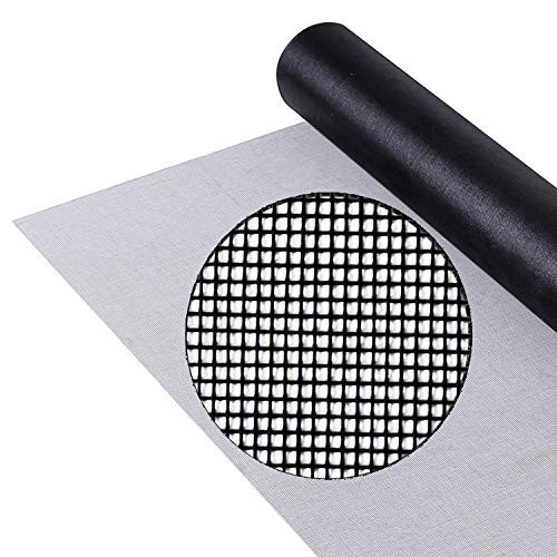 BafloTEX Standard Window Screen Mesh 36×100 Doors and Patio Fiberglass Screen Roll Replacement Mesh DIY Custom Black
