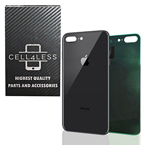 Back Glass Cover OEM Battery Door Replacement w/Adhesive & Removal Tool for Apple iPhone 8 Plus (Space Gray)