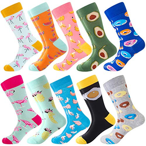 Dress Socks for Men  WomenColorful Funny Crazy Novelty Fun Dress Socks Pack Bonangel Cool Pattern Crew Socks Gift for Men PinkFlamingo5