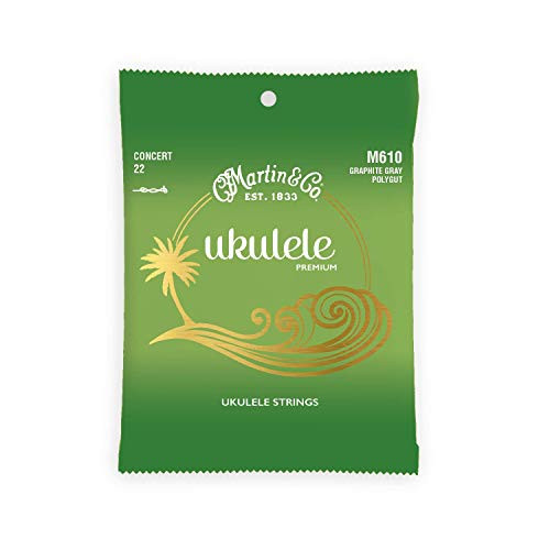Martin Premium Polygut Ukulele Strings M610 ConcertGauge Graphite Gray Ukulele Strings