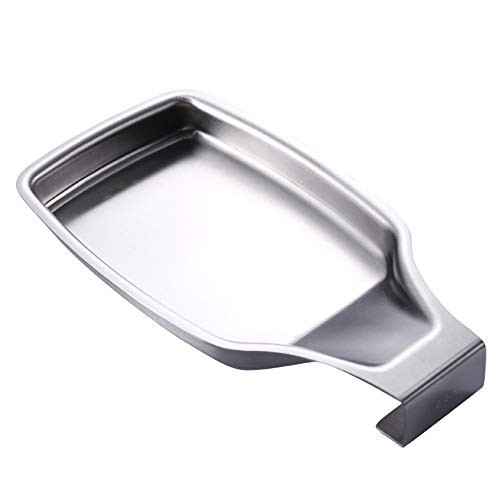 Stainless Steel Spoon Rest Durable Brushed Stainless Steel 304  With Sturdy Handle  Oversized Spoon Rest  Spatula Ladle Spoon Rests Holder Stand Tray Utensil Rest MultiPurpose for Kitchen