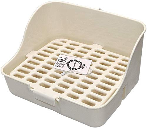 MoMaek Rabbit Cage Litter Box Potty Trainer for Adult Guinea Pig Ferret Small Animals White