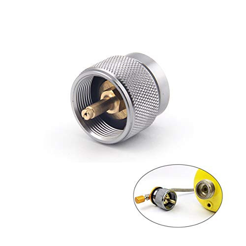 Propane Adapter Camping Stove Adapter Gas Adapter Converter Outdoor Propane Small Tank Input EN417 Valve Output Cylinder Canister Adapter for Outdoor Camping