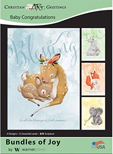 Bundles of Joy  Baby Congratulations Greeting Cards  KJV Scripture  Box of 12
