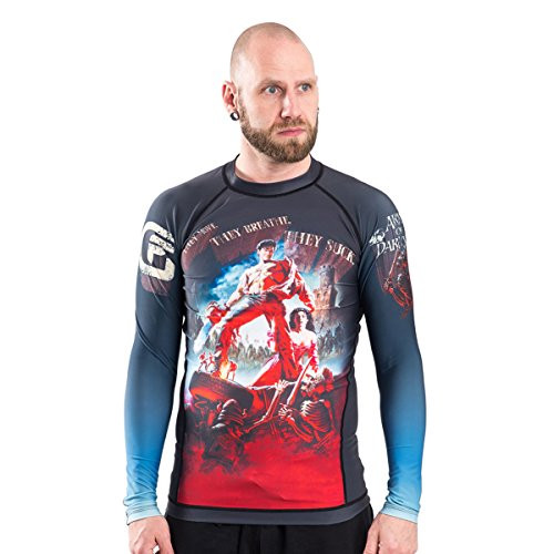 Fusion Fight Gear Army of Darkness Hail to The King Compression Shirt BJJ Rash Guard M