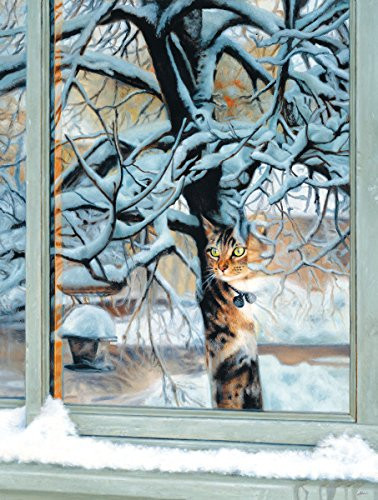 Neighborhood Watch - Winter Cat Puzzle - 500 Piece Jigsaw Puzzle by SunsOut