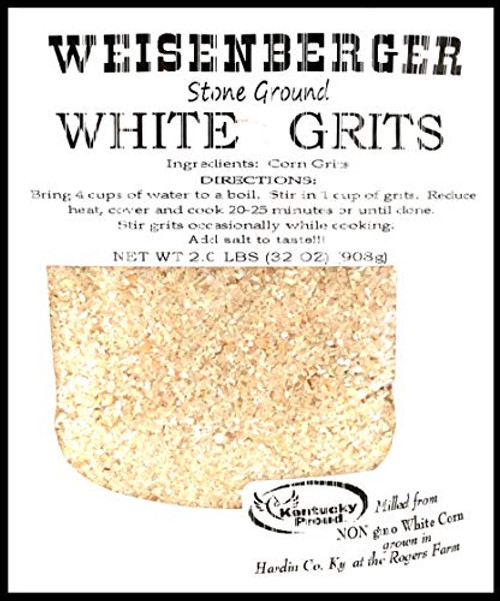 Weisenberger Stone Ground White Grits Authentic Old Fashioned Southern Style Corn Grits Local Kentucky Proud Product Non GMO Course Ground Cornmeal Grits White 2 lb Weisenberger Stone Ground White Grits Authentic Old Fashioned Southern Style Corn Grits Local Kentucky Proud Product Non GMO Course Ground Cornmeal Grits White 2 lb