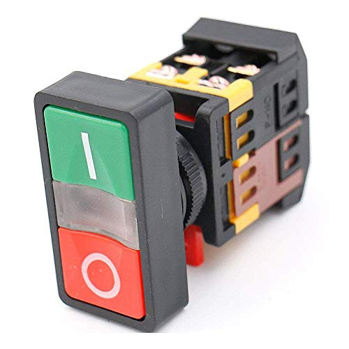 Yohii AC 220V Yellow Light ONOff Start Stop Momentary Push Button Switch 1 NO 1 NC