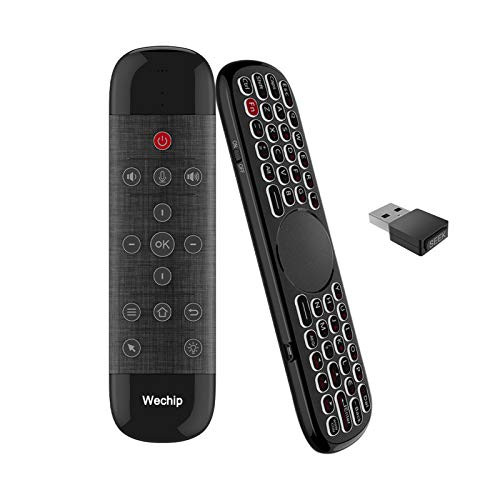 WeChip W2 Pro Voice Remote 24G Wireless Smart TV Remote Control Wireless Keyboard with Backlight for Android TV BoxPCSmart TVProjectorAllinone PC