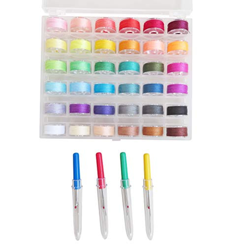 Ouyatoyu 36pcs Bobbins and Sewing Thread with Case for Singer Brother Janome Babylock Kenmore Machine Ouyatoyu 36pcs Bobbins and Sewing Thread with Case for Singer Brother Janome Babylock Kenmore Machine