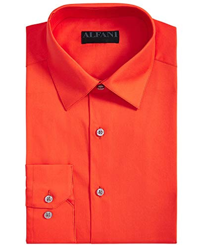 Alfani Mens Slim Fit Officewear ButtonDown Shirt Orange M