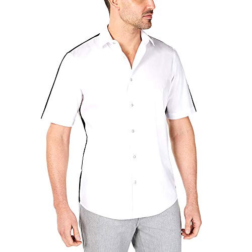 Alfani Mens David Contrast Shirt White Medium