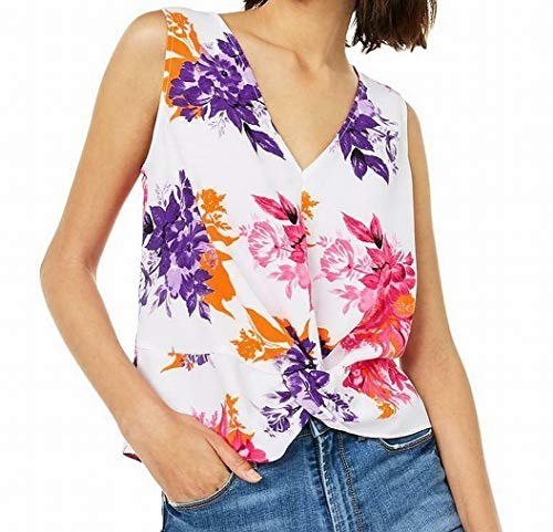 Bar III FloralPrint TwistFront Top Tropical Garden L