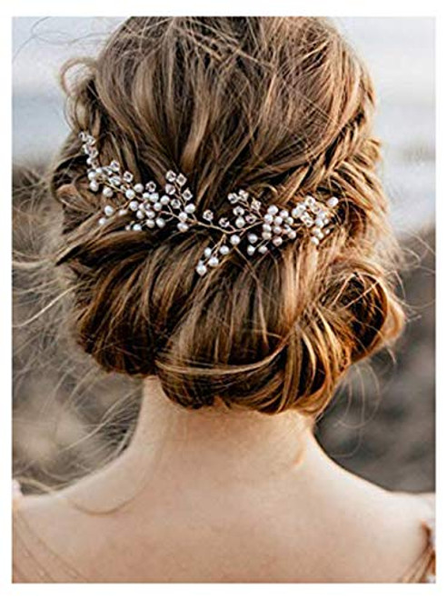 Anglacesmade Bridal Headband Pearl Hairpiece Rhinestone Wedding Headpiece Crystal Hair Accessories Bridesmaid Flower Girl Prom Jewelry for Women and Girls Gold Anglacesmade Bridal Headband Pearl Hairpiece Rhinestone Wedding Headpiece Crystal Hair Accessories Bridesmaid Flower Girl Prom Jewelry for Women and Girls Gold