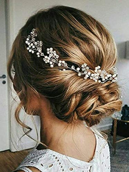 Aimimier Bridal Headband Pearl Hairpiece Rhinestone Wedding Headpiece Crystal Hair Accessories Bridesmaid Flower Girl Prom Jewelry for Women and Girls Aimimier Bridal Headband Pearl Hairpiece Rhinestone Wedding Headpiece Crystal Hair Accessories Bridesmaid Flower Girl Prom Jewelry for Women and Girls