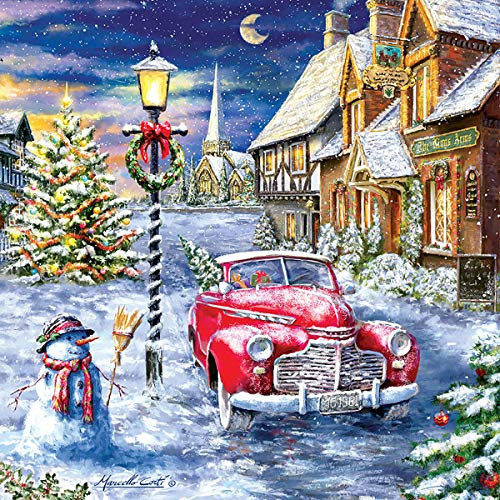 Sunsout 2019 A Red Car for Christmas 500 Piece Christmas Jigsaw Puzzle