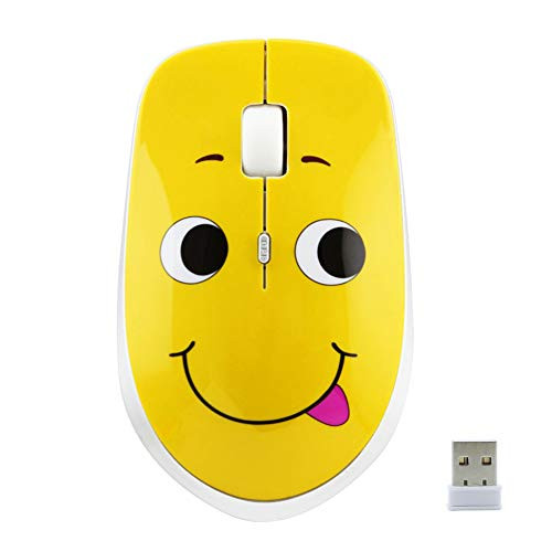 3C Light 24GHz Wireless Mouse Cute Silent Wireless Mouse Portable Optical Mice Cartoon Computer Mouse 3 Adjustable DPI for Laptop Desktop PC Expression A