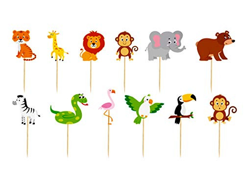 24Pack Safari Zoo Animals Cupcake Toppers for Jungle Safari Zoo Theme Birthday Party Decorations 24Pack Safari Zoo Animals Cupcake Toppers for Jungle Safari Zoo Theme Birthday Party Decorations