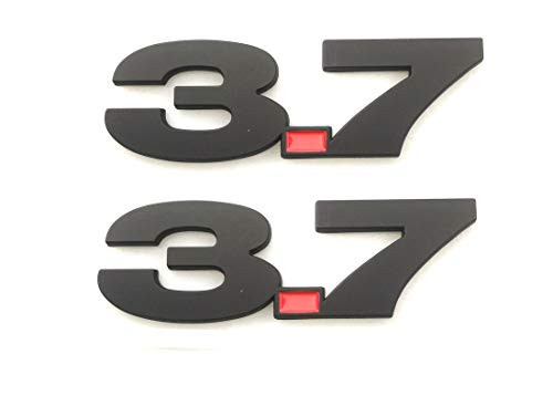 2pcs 37 Fender Side Boot Emblem Badge Decal Sticker Compatible for Mustang Black