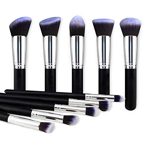 Alibeauty Makeup Brushes Set Premium Synthetic Foundation Powder Concealers Eye Shadows Makeup 10 Pcs Brush Set