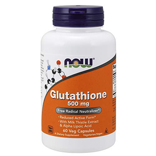 NOW Supplements Glutathione 500 mg With Milk Thistle Extract  Alpha Lipoic Acid Free Radical Neutralizer* 60 Veg Capsules NOW Supplements Glutathione 500 mg With Milk Thistle Extract  Alpha Lipoic Acid Free Radical Neutralizer* 60 Veg Capsules