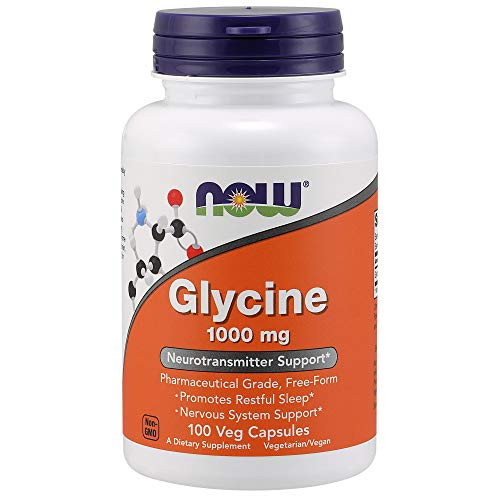 NOW Supplements Glycine 1000 mg FreeForm Neurotransmitter Support* 100 Veg Capsules