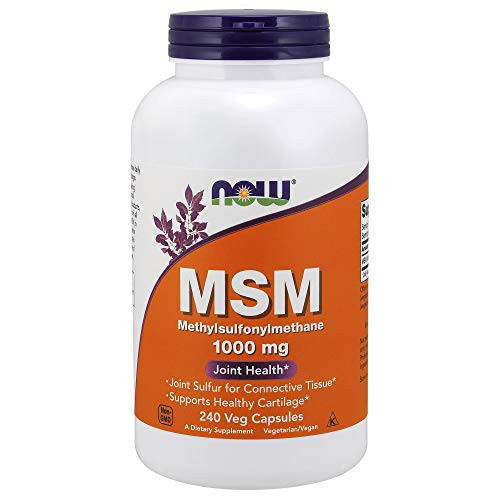NOW Supplements MSM Methylsulfonylmethane 1000 mg Joint Health* 240 Veg Capsules