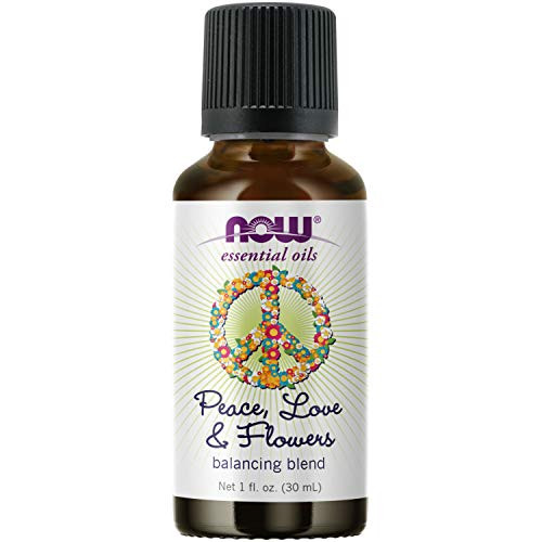 NOW Essential Oils Peace Love and Flowers Sweet Floral Aromatherapy Scent Blend of Pure Essential Oils Vegan Child Resistant Cap 1Ounce