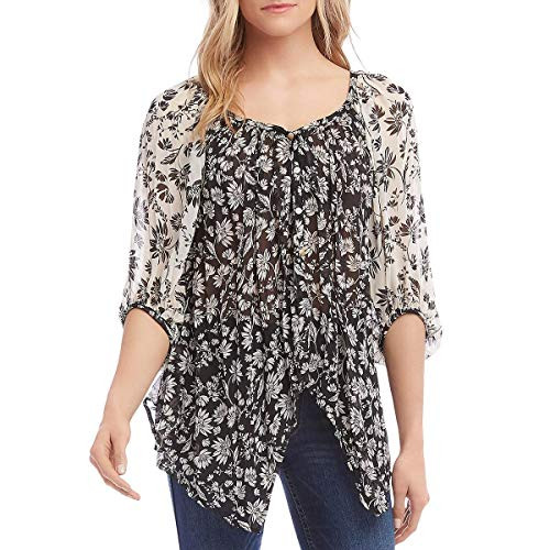 Karen Kane Mixed Top Print XS