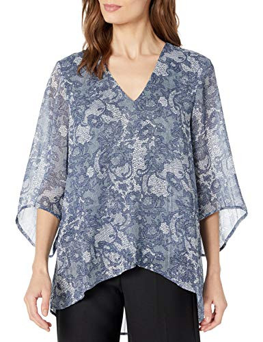 Karen Kane Womens Bracelet Sleeve Asymmetric TOP Print Small