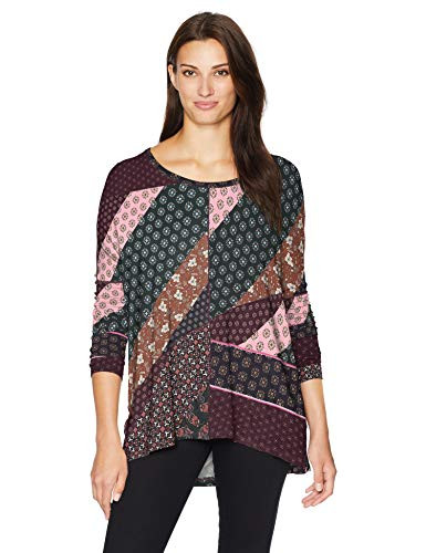 Karen Kane Womens Asymmetric Dolman TOP Print XSmall