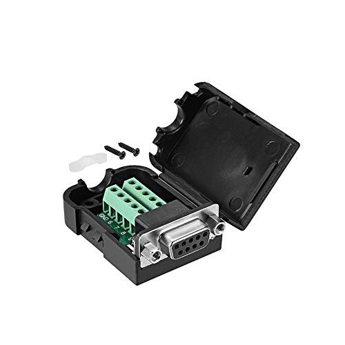 Fber Connector DB9 RS232 DSUB Female Adapter Serial 9 Pin Port DB9 COB Breakout Terminal Connector Signal Module with Case Female with Nuts