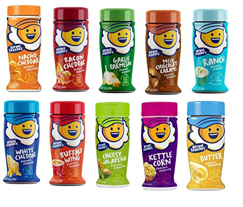 Kernel Seasons Popcorn Seasoning Large Sampler Kit Variety Pack of 10 Different Flavors