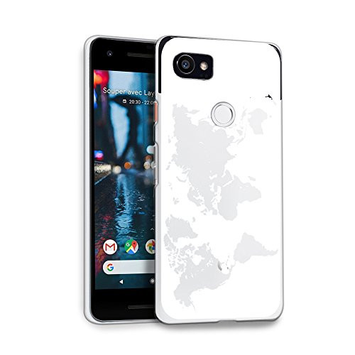HELLO GIFTIFY Phone Case Compatible with Google Pixel 2 XL 60 inch 2017 Clear Soft TPU Gel Protective Rubber Cover White Map Designed