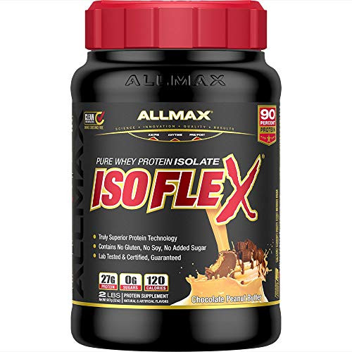 ALLMAX Nutrition ISOFLEX 100 UltraPure Whey Protein Isolate Chocolate Peanut Butter 2 Pound ALLMAX Nutrition ISOFLEX 100 UltraPure Whey Protein Isolate Chocolate Peanut Butter 2 Pound