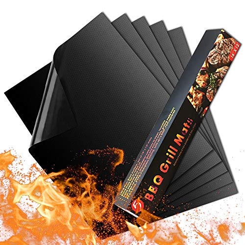 VEICA Grill Mat Set of 5 Heavy Duty BBQ Grill Mats Non Stick BBQ Grill Baking Mats Reusable Easy to Clean Works on Electric Grill Gas Charcoal BBQ 1575 x 13Inch Black VEICA Grill Mat Set of 5 Heavy Duty BBQ Grill Mats Non Stick BBQ Grill Baking Mats Reusable Easy to Clean Works on Electric Grill Gas Charcoal BBQ 1575 x 13Inch Black