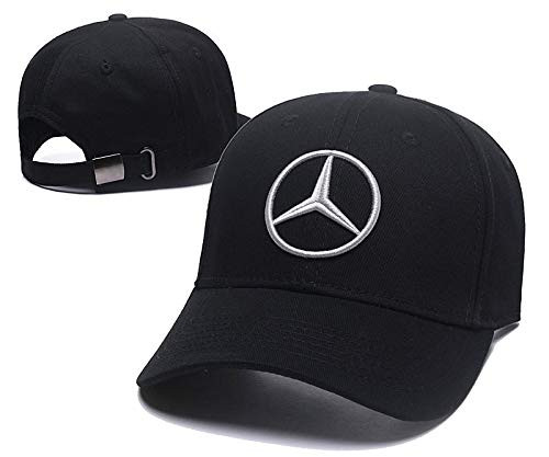 Westion Benz Logo Embroidered Adjustable Baseball Caps for Men and Women Hat Travel Cap Car Racing Motor Hat Black Without Letter
