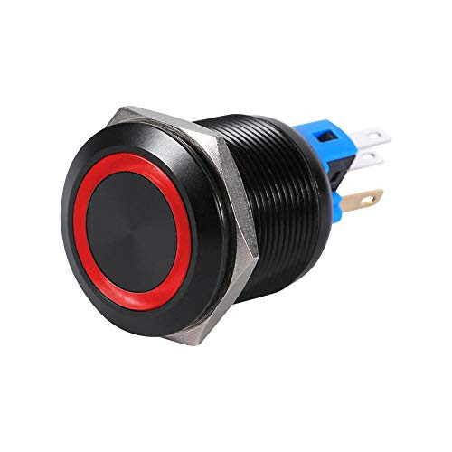 LED Latch Button Switch22mm 12V LED Waterproof Selflocking Latching Push Button Switch Red