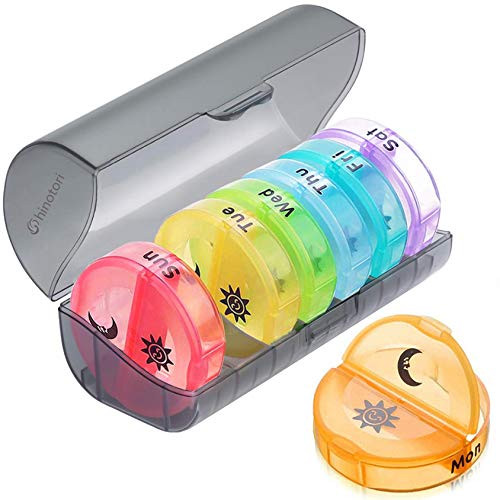 Weekly Pill Organizer 2 times a day Arthritis Friendly Travel 7 Day Pill Box Large Daily Medicine Organizer with Large Compartments to Hold Medication Vitamins Supplements Cod Liver OilBlack Box