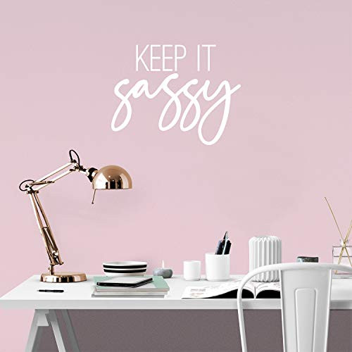 Vinyl Wall Art Decal Keep It Sassy 17 x 22 Trendy Chic Inspirational Cute Quote Sticker for Women Home Bedroom Closet Girls Room Living Room Office Feminine Decor White Vinyl Wall Art Decal Keep It Sassy 17 x 22 Trendy Chic Inspirational Cute Quote Sticker for Women Home Bedroom Closet Girls Room Living Room Office Feminine Decor White
