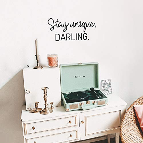 Vinyl Wall Art Decal Stay Unique Darling 105 x 22 Trendy Chic Inspirational Cute Quote Sticker for Women Home Bedroom Closet Girls Room Living Room Office Feminine Decor Black Vinyl Wall Art Decal Stay Unique Darling 105 x 22 Trendy Chic Inspirational Cute Quote Sticker for Women Home Bedroom Closet Girls Room Living Room Office Feminine Decor Black