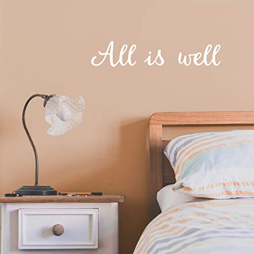 Vinyl Wall Art Decal All is Well 5 x 25 Trendy Cute Motivational Optimistic Quote Sticker for Home Bedroom Closet Living Room Playroom Coffee Shop Office Decor White Vinyl Wall Art Decal All is Well 5 x 25 Trendy Cute Motivational Optimistic Quote Sticker for Home Bedroom Closet Living Room Playroom Coffee Shop Office Decor White