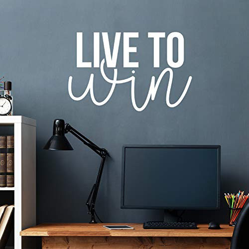 Vinyl Wall Art Decal Live to Win 16 x 25 Modern Cute Inspirational Optimistic Life Quote Sticker for Bedroom Closet Living Room Playroom Office Coffee Shop Decor White Vinyl Wall Art Decal Live to Win 16 x 25 Modern Cute Inspirational Optimistic Life Quote Sticker for Bedroom Closet Living Room Playroom Office Coffee Shop Decor White